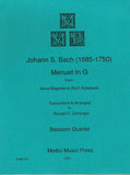 Bach, J.S. % Menuet in G Major (score & parts) - 4BSN