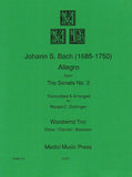 Bach, J.S. % Allegro from "Trio Sonata #2" (score & parts) - OB/CL/BSN