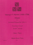Handel, Georg Friedrich % Allegro from "Concerto Grosso", op. 3, #4 - OB/PN