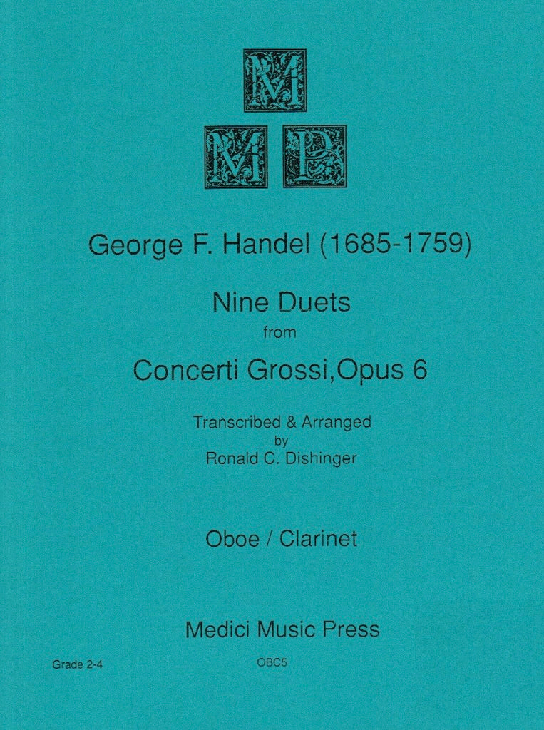 Handel, Georg Friedrich % Nine Duets from Concerto Grossi, op. 6 (performance score) - OB/CL