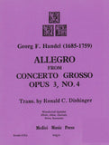 Handel, Georg Friedrich % Allegro from "Concerto Grosso", op. 3, #4 (score & parts) - WW5