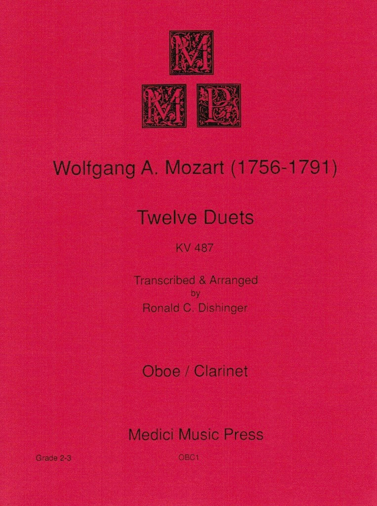 Mozart, Wolfgang Amadeus % Twelve Duets, KV487 (performance score) - OB/CL