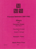 Geminiani, Francesco % Allegro from Concerto Grosso Op 3 #2-BSN/PN
