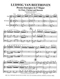 Beethoven, Ludwig van % Presto Energico in F Major (score & parts) - FL/CL/BSN