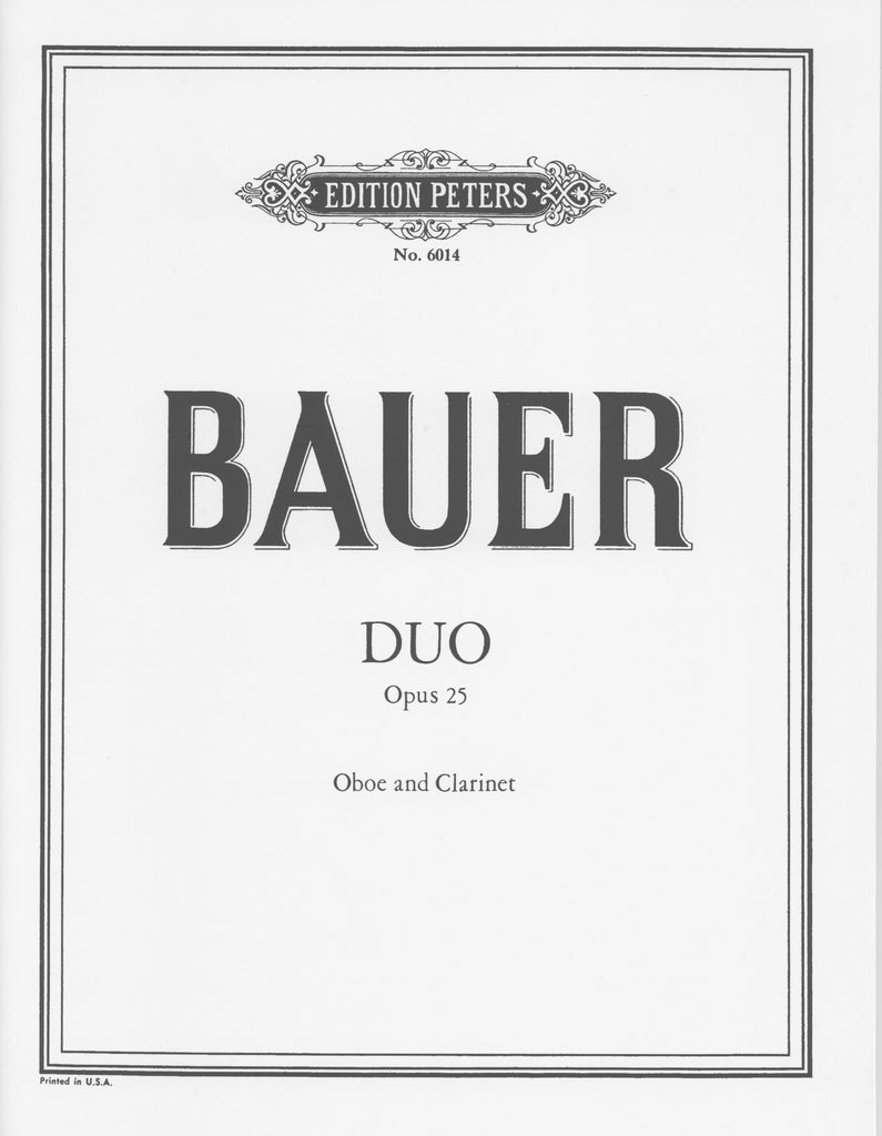 Bauer, Marion % Duo, op. 25 (performance scores) - OB/CL