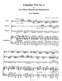 Handel, Georg Friedrich % Trio #3 in Eb-2OB/BSN/HARPSICHORD
