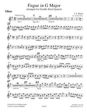 Bach, J.S. % Fugue in G Major (Score & Parts)-2OB/EH/BSN