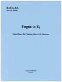 Bach, J.S. % Fugue in Eb Major (score & parts) - OB/CL/BSN/HN