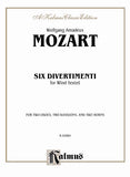 Mozart, Wolfgang Amadeus % Six Divertimenti (parts only) - 2OB/2BSN/2HN