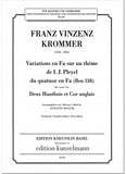 Krommer, Franz % Variations on a Theme of Pleyel (parts only) - 2OB/EH