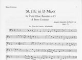 Saint-Luc, Jacques Alexandre de % Suite in D Major-OB/PN (Basso Continuo)