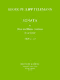 Telemann, Georg Philipp % Sonata in a minor, TWV 41:a3 - OB/PN (Basso Continuo)