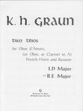 Graun, Carl Heinrich % Trio #2 in E Major (score & parts) - OB/HN/BSN or OBd'AMORE/HN/BSN