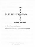 Mozart/Kauffman % Two Trios (parts only) - OB/CL/BSN