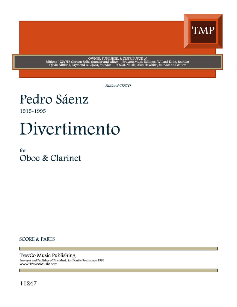 Saenz, Pedro % Divertimento (score & parts) - OB/CL