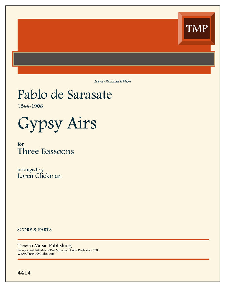 Sarasate, Pablo de % Gypsy Airs (Glickman) (score & parts) - 3BSN