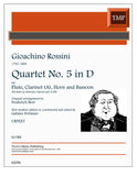 Rossini, Gioachino % Quartet #5 in D Major (score) (urtext) - FL/CL/HN/BSN