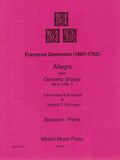 Geminiani, Francesco % Allegro from Concerto Grosso Op 3 #2-BSN/PN