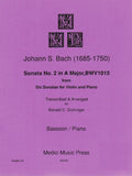 Bach, J.S. % Sonata #2 in A Major BWV1015 - BSN/PN