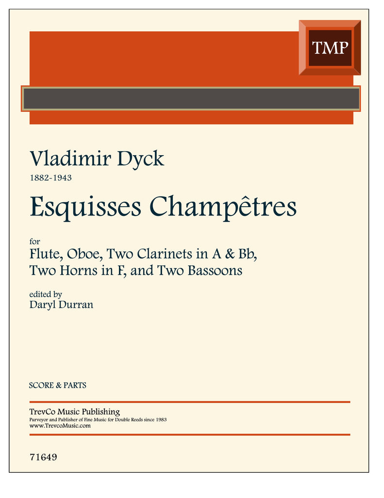 Dyck, Vladimir % Esquisses Champêtres (score & parts) - FL/OB/2CL/2HN/2BSN