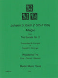 Bach, J.S. % Allegro from "Trio Sonata #2" (score & parts) - FL/CL/BSN