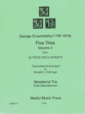 Druschetzky, Georg  % Five Trios, V2 (score & parts) - FL/OB/BSN