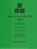 Bach, J.S. % Allegro from "Trio Sonata #2" (score & parts) - FL/OB/CL