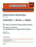 Altenberger, Johann Ernst % Concerto for Seven with Basso (score & parts) - 7OB/TIMP(BASSO) (PDF)