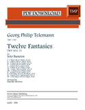 Telemann, Georg Philipp % 12 Fantasies (Wevers) - SOLO BSN (PDF)