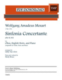 Mozart, Wolfgang Amadeus % Sinfonia Concertante in Eb Major, K364 (score & parts) - OB/EH/PN (PDF)