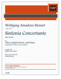 Mozart, Wolfgang Amadeus % Sinfonia Concertante in Eb Major, K364 (score & parts) - OB/EH/PN