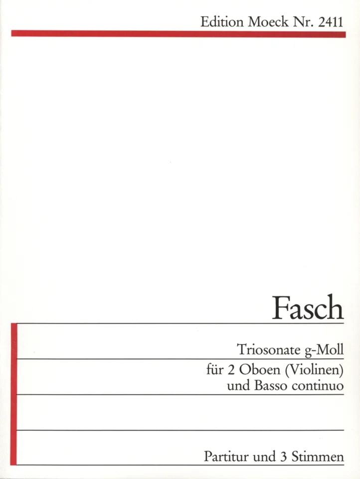 Fasch, Johann Friedrich % Trio Sonata in g minor - 2OB/PN (Basso Continuo)