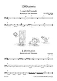 Collection % 100 Canons in Bass Clef (score & parts) - 2-6BSN