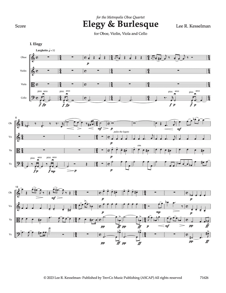 Elegy and Burlesque (score & parts) - OB/STG3 - Trevco Music