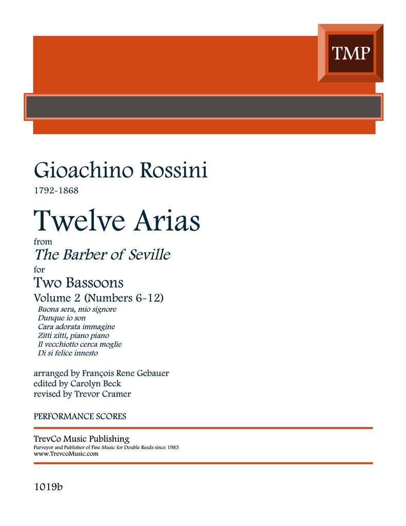 Rossini, Gioachino % 12 Arias from "The Barber of Seville" (Gebauer), V2 - 2BSN