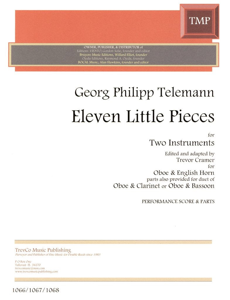 Telemann, Georg Philipp % Eleven Little Pieces - OB/CL or OB/EH or OB/BSN