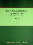 Schneider, Georg Abraham % Concerto in F, op. 85 for bassoon & piano-BSN/PN