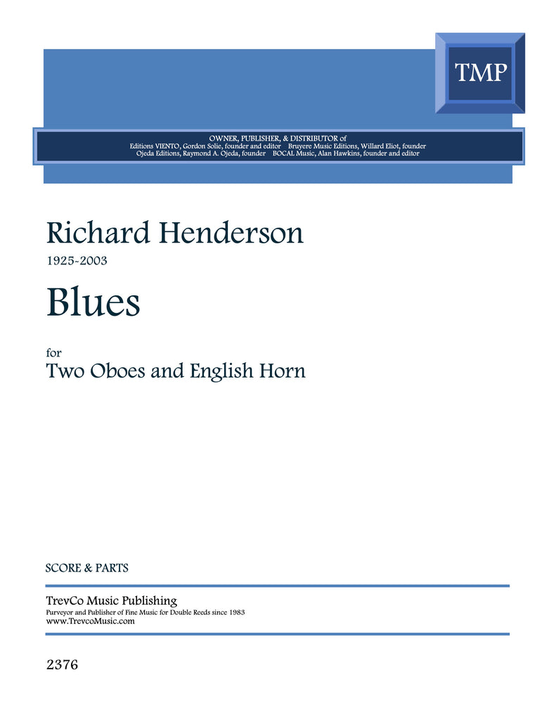 Henderson, Richard % Blues (score & parts) - 2OB/EH
