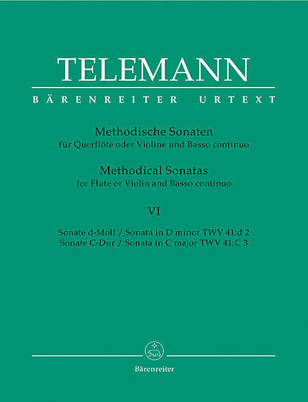 Telemann, Georg Philipp % 12 Methodical Sonatas, V6 - OB/PN (Basso Continuo)