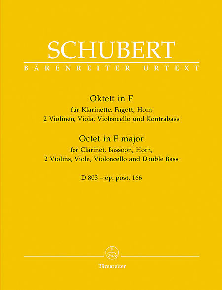 Schubert, Franz % Octet in F Major D803, op. 166 (parts only) - CL/BSN/HN/STG4/KB