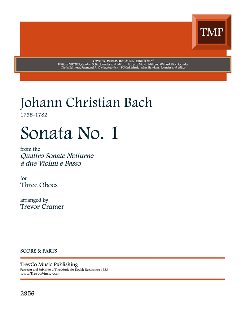 Bach, J.C. % Sonata #1 (score & parts) - 3OB