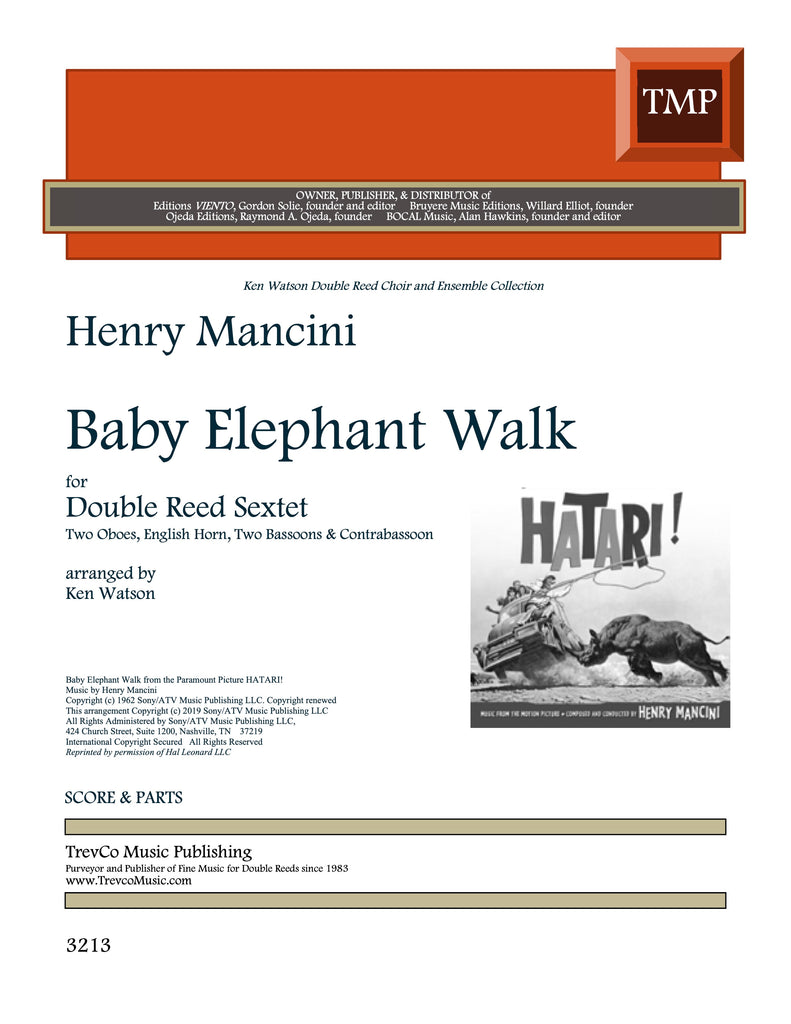Mancini, Henry % Baby Elephant Walk (score & parts) - DR CHOIR