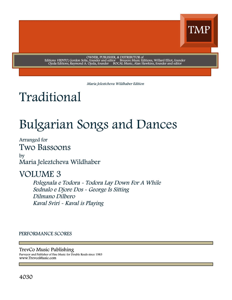 Collection % Bulgarian Songs and Dances, V3 (Wildhaber)(performance scores) - 2BSN