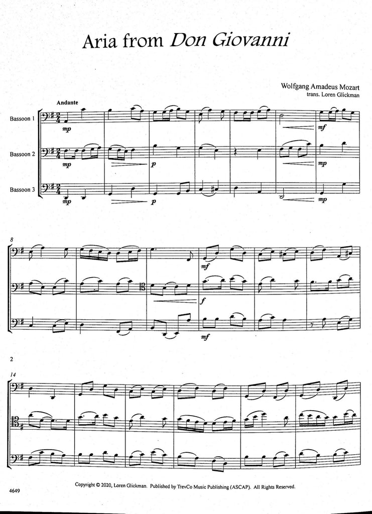 Aria from Don Giovanni (Glickman) 3BSN Trevco Music