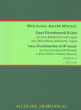 Mozart, Wolfgang Amadeus % Two Divertimenti, K229, #1 & #2 (score & parts) - 2CL/BSN or FL(OB)/CL/BSN