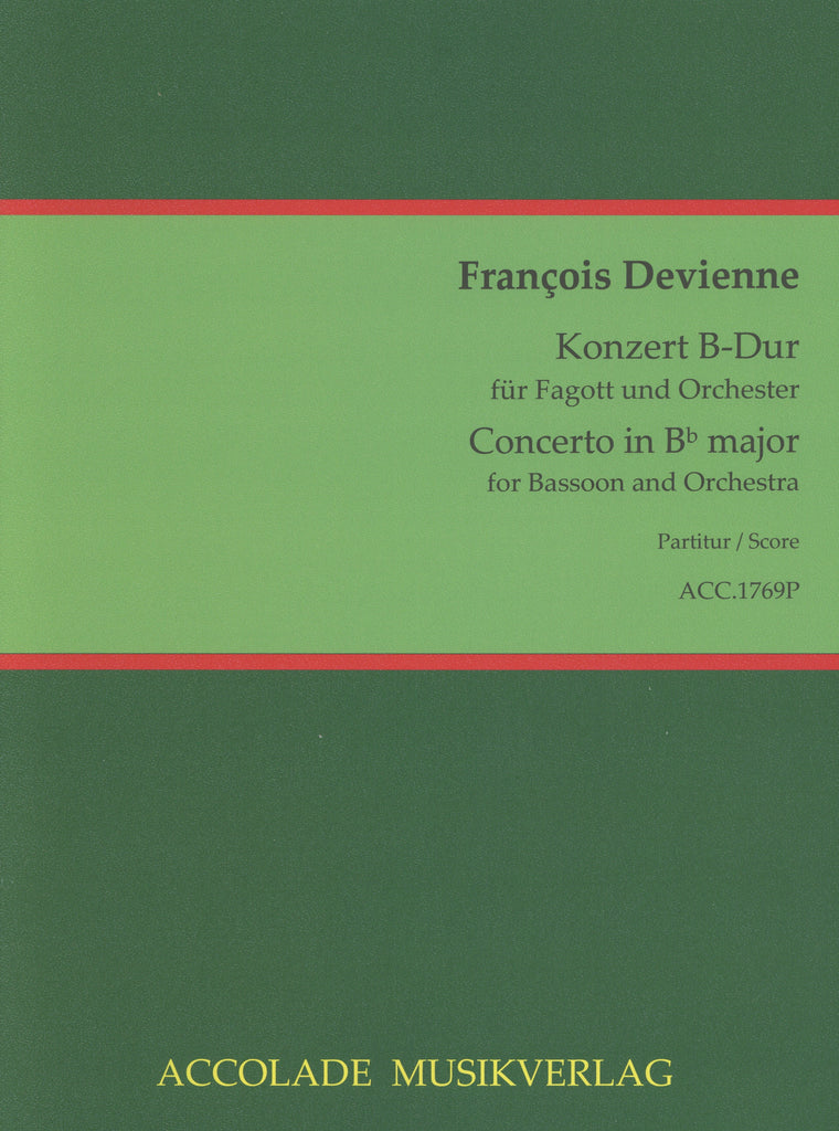 Devienne, Francois % Concerto in Bb Major (Score Only)-BSN/ORCH