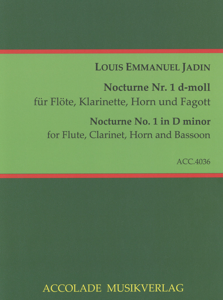 Jadin, Louis Emmanuel % Nocturne #1 in d minor (score & parts) - FL/CL/HN/BSN