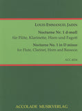 Jadin, Louis Emmanuel % Nocturne #1 in d minor (score & parts) - FL/CL/HN/BSN