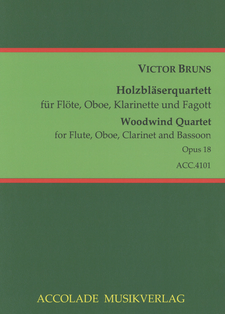 Bruns, Victor % Quartet, op. 18 (score & parts) - FL/OB/CL/BSN