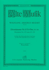 Mozart, Wolfgang Amadeus % Divertimento #12 in Eb Major K252 (Parts Only)-WW5
